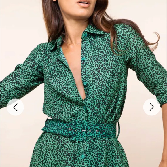 Dancing leopard green leopard dress size UK 8 (US 6/8) new with tags - Picture 4 of 6